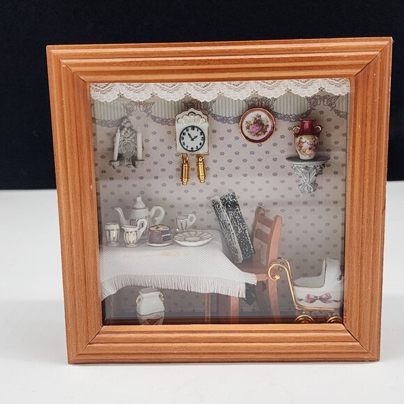 Reutter Original Germany Miniature Room Diorama With Tea Set & Baby Carriage - Picture 7 of 12